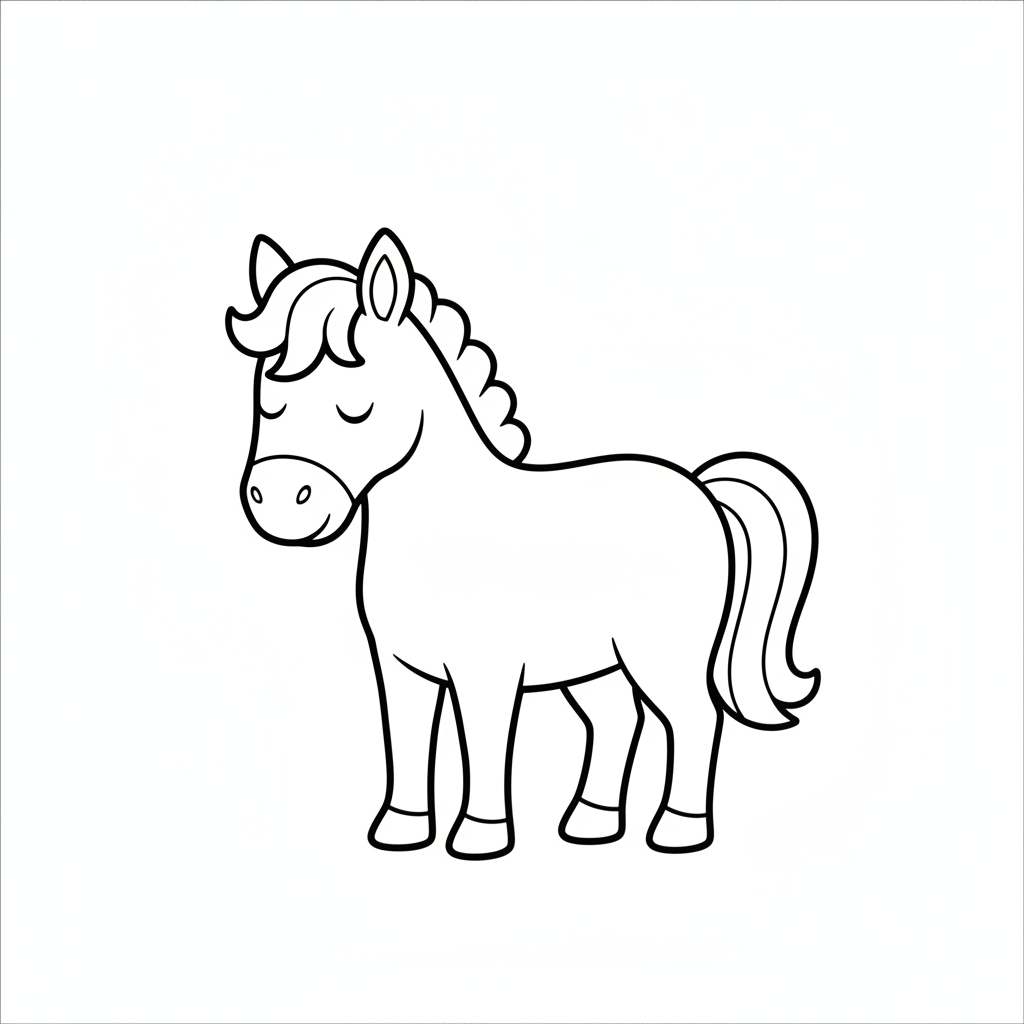 Coloriage Cheval Un Cheval Qui Dort Debout 08