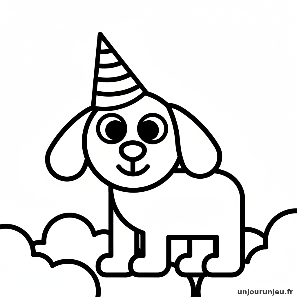 Coloriage Chien Chien Chapeau Pointu 11