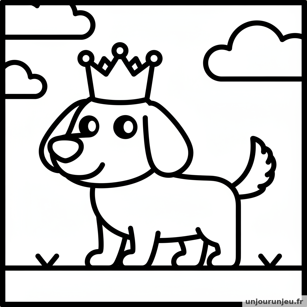Coloriage Chien Chien Couronne 18