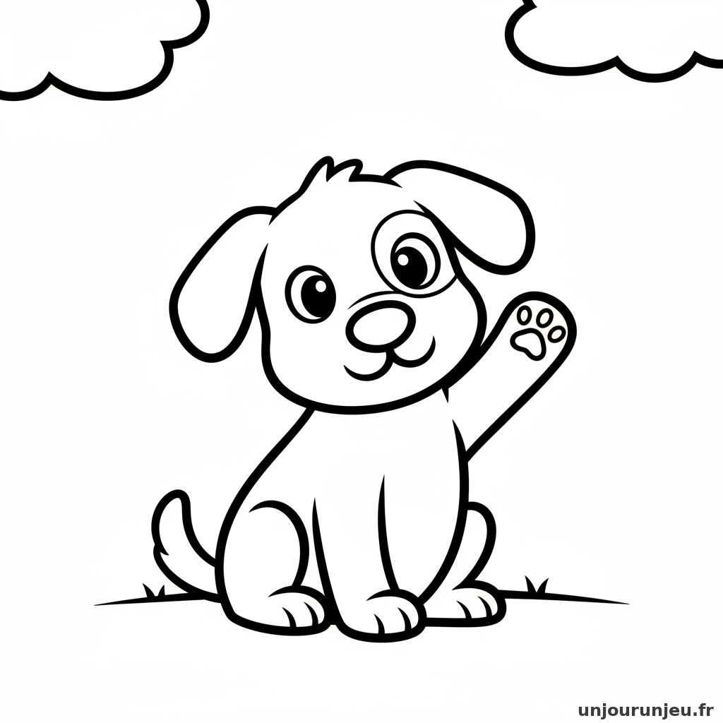 Coloriage Chien Chien Salue Patte 10