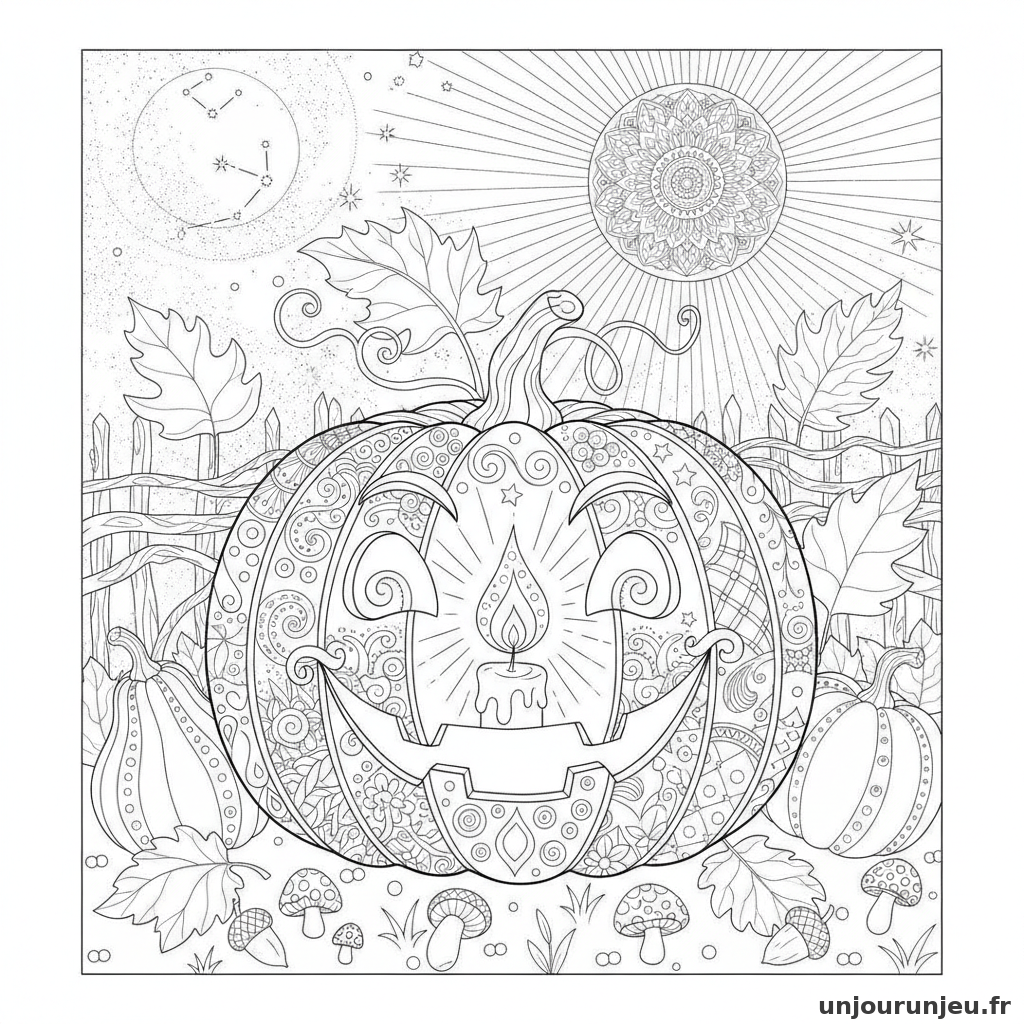 Coloriage Citrouille Citrouille Bougie 04