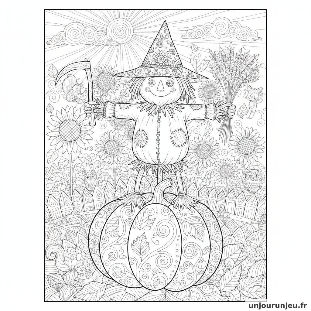 Coloriage Citrouille Citrouille Epouvantail 19