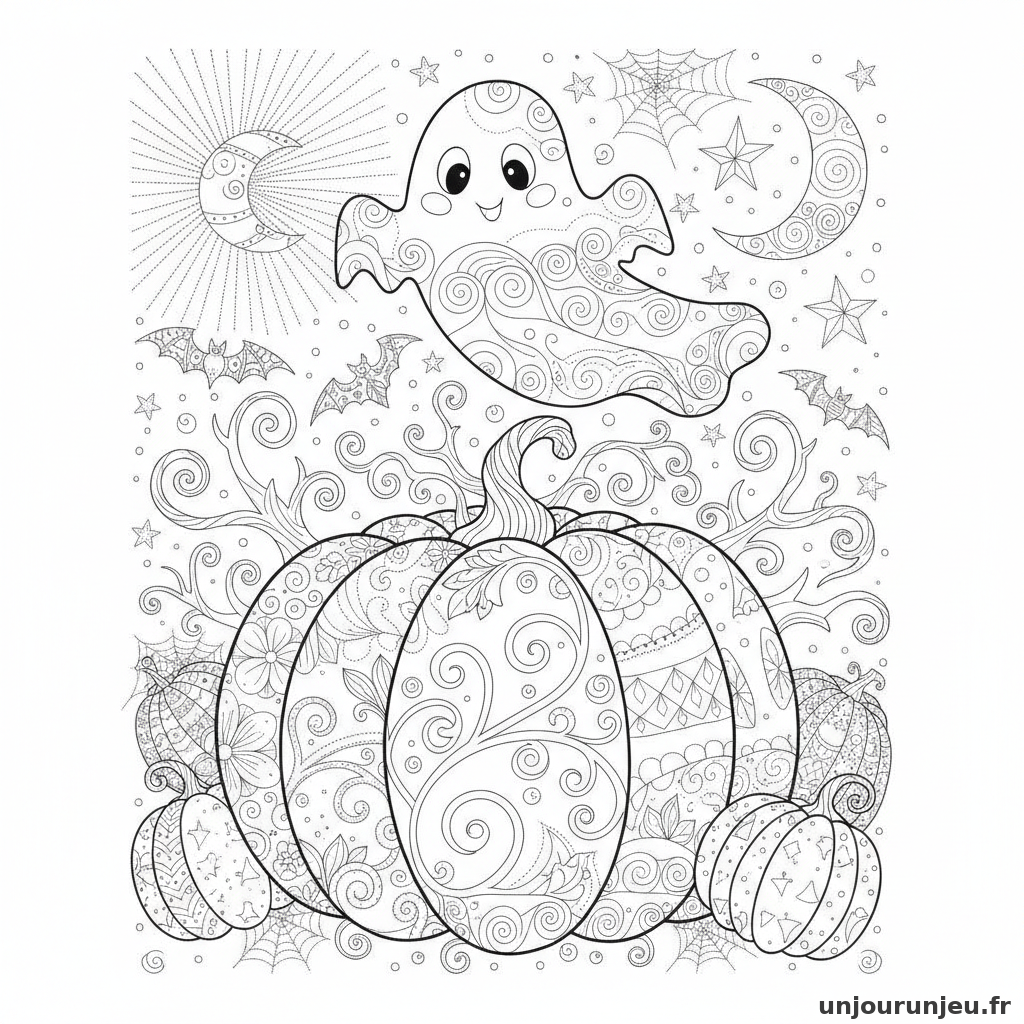 Coloriage Citrouille Citrouille Fantome 06