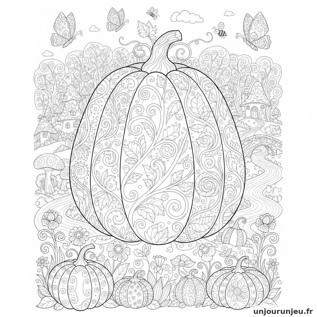 Coloriage Citrouille Citrouille Geante 16