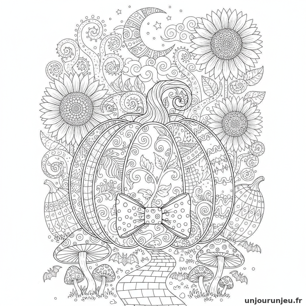 Coloriage Citrouille Citrouille Noeud Papillon 17