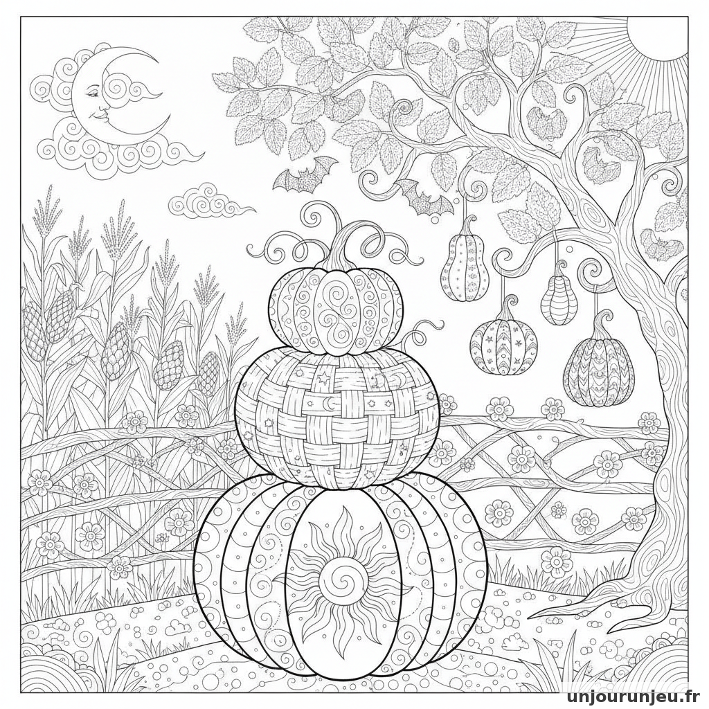Coloriage Citrouille Citrouille Pile Trois 20