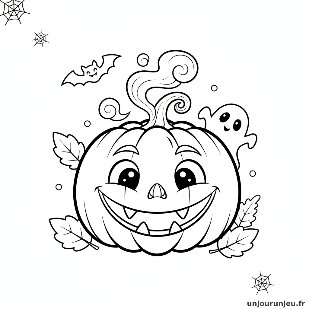 Coloriage Citrouille Citrouille Effrayante 02