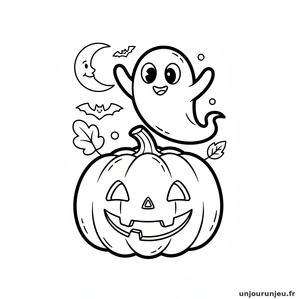 Coloriage Citrouille Citrouille Fantome 06
