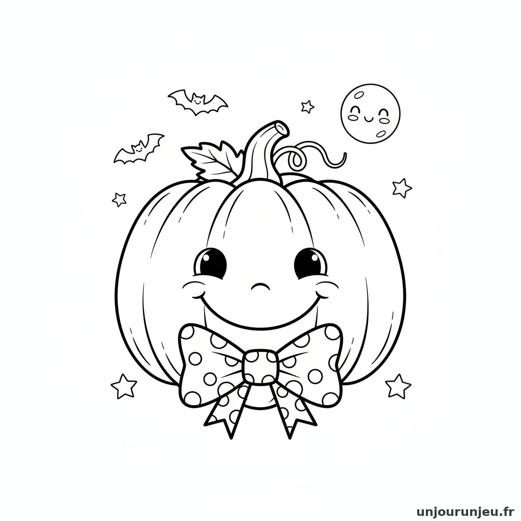 Coloriage Citrouille Citrouille Noeud Papillon 17