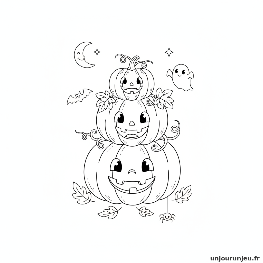 Coloriage Citrouille Citrouille Pile Trois 20