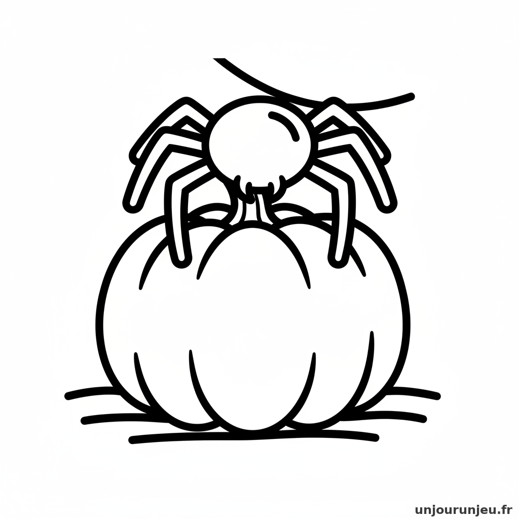Coloriage Citrouille Citrouille Araignee 07
