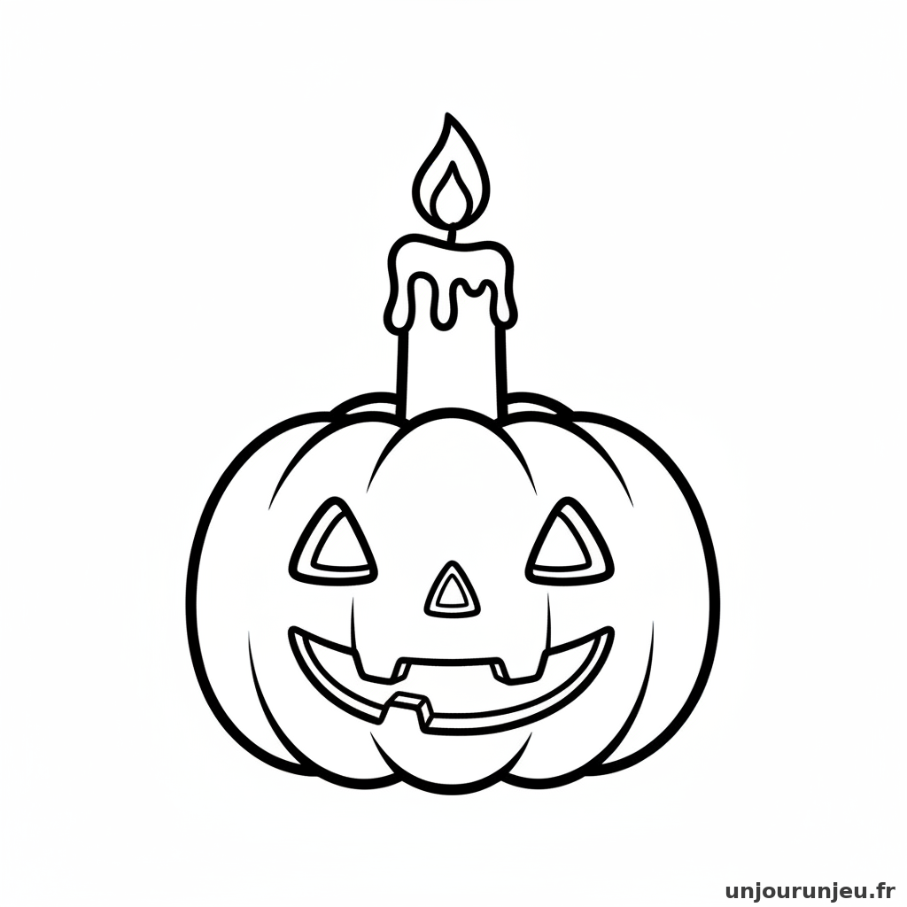 Coloriage Citrouille Citrouille Bougie 04