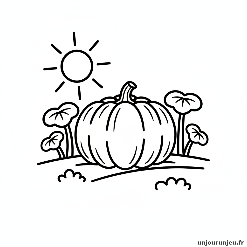 Coloriage Citrouille Citrouille Champ 08