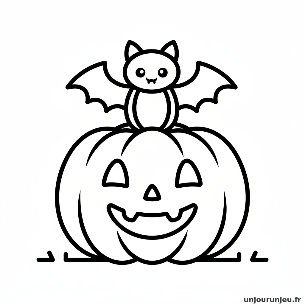 Coloriage Citrouille Citrouille Chauve Souris 10