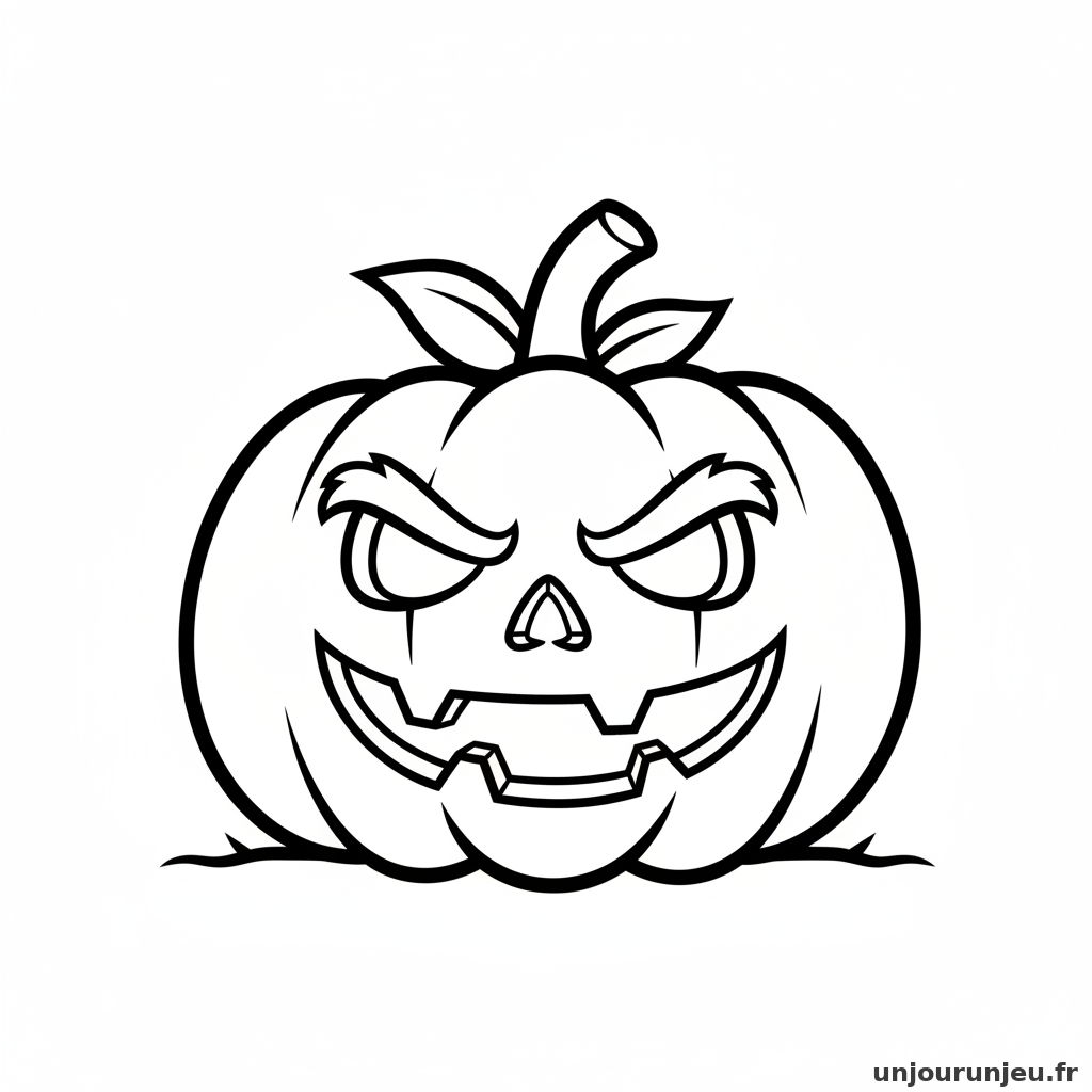 Coloriage Citrouille Citrouille Effrayante 02
