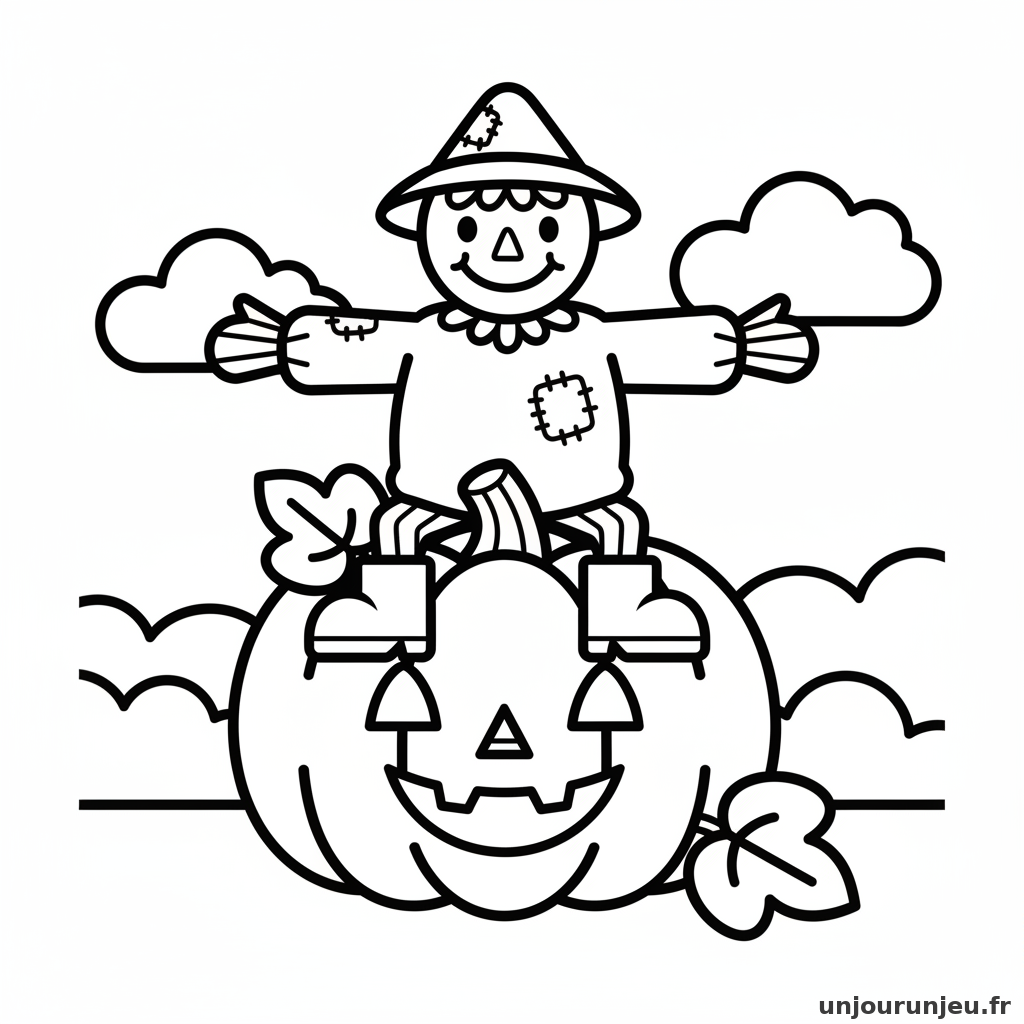 Coloriage Citrouille Citrouille Epouvantail 19