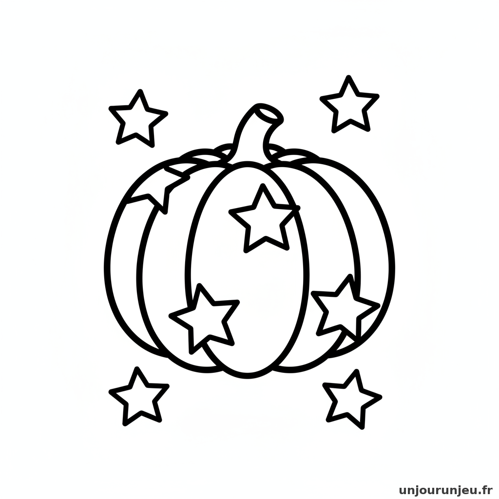 Coloriage Citrouille Citrouille Etoiles 12
