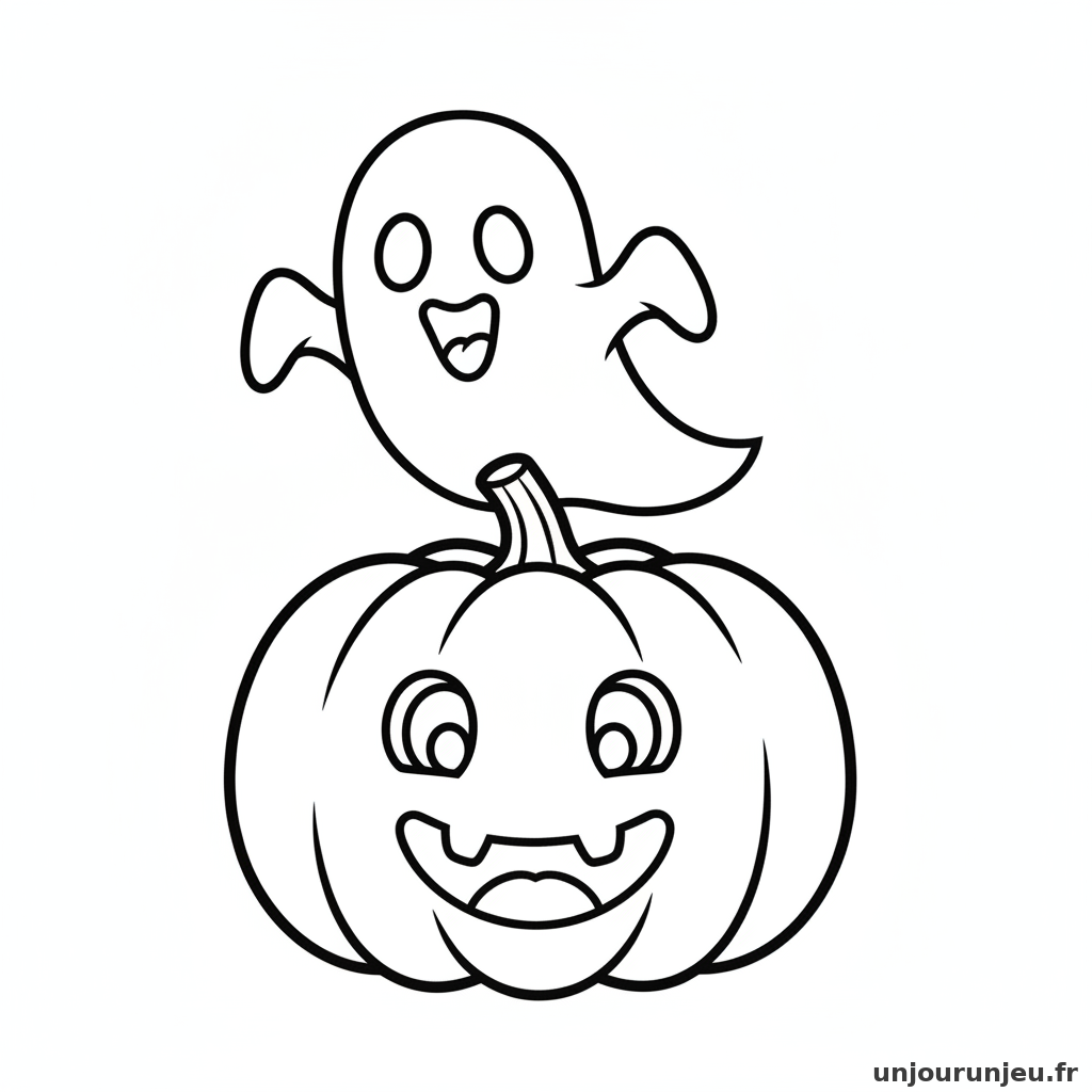 Coloriage Citrouille Citrouille Fantome 06