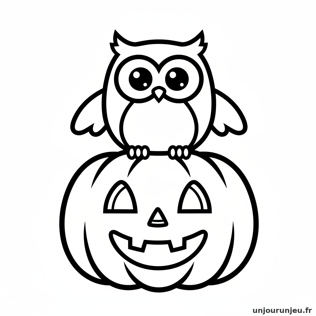 Coloriage Citrouille Citrouille Hibou 13