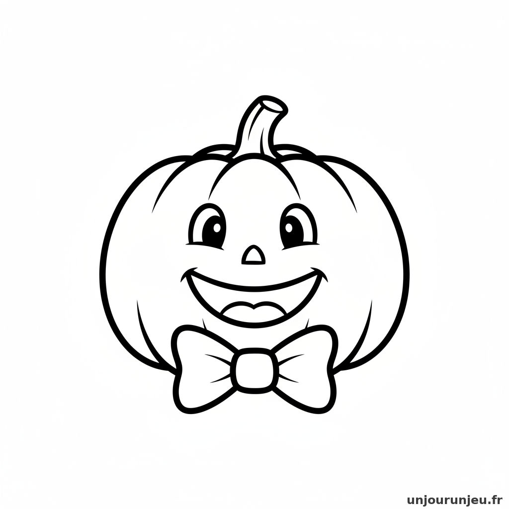 Coloriage Citrouille Citrouille Noeud Papillon 17
