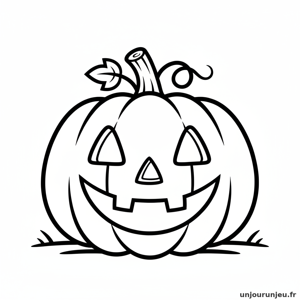 Coloriage Citrouille Citrouille Souriante 01