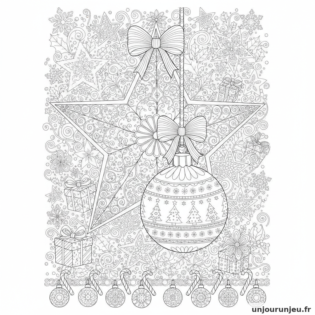 Coloriage Etoile Etoile Boule Noel 20