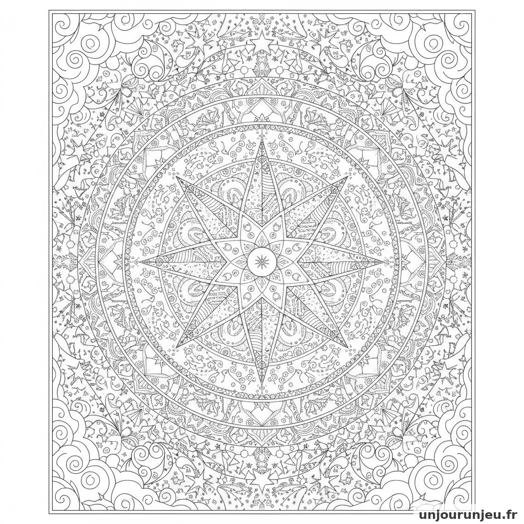 Coloriage Etoile Etoile Brillante 05