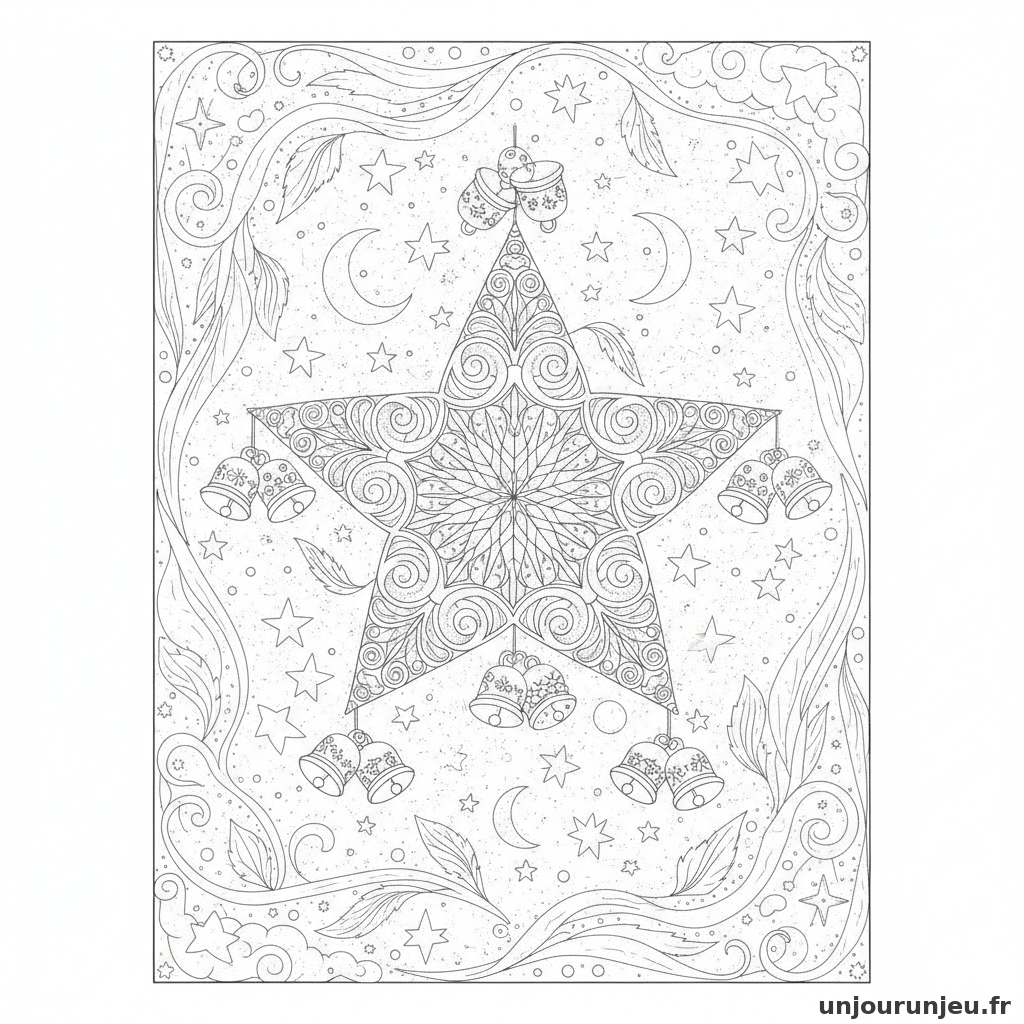 Coloriage Etoile Etoile Clochettes 12