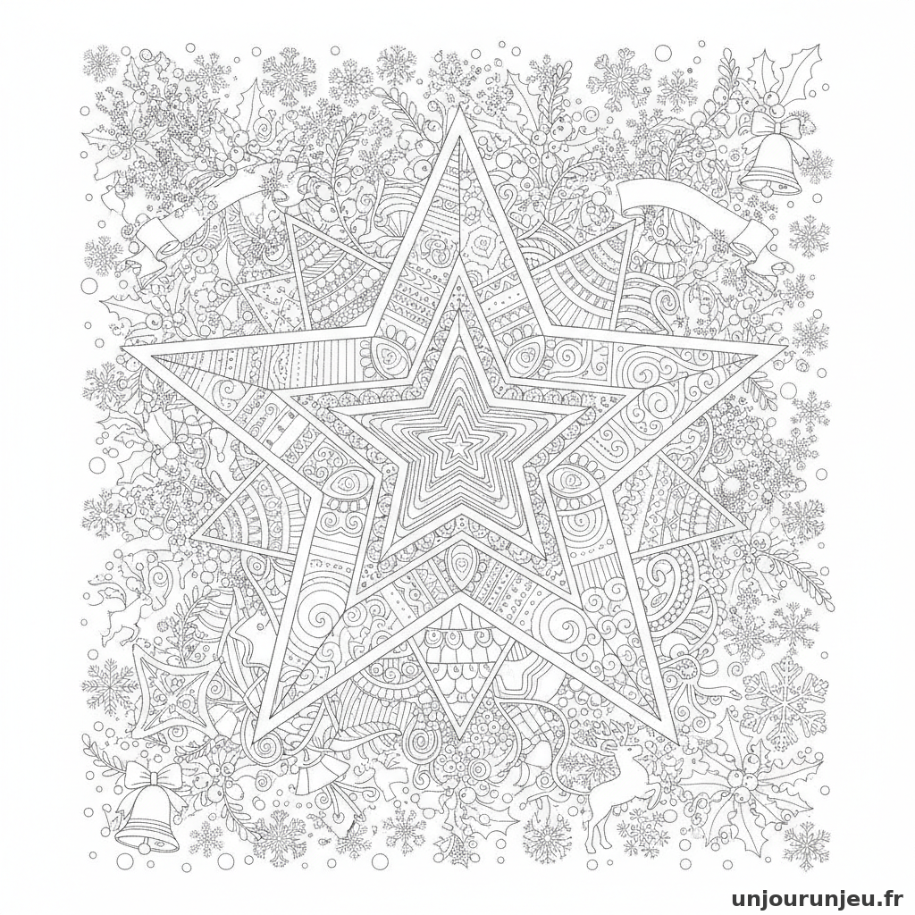 Coloriage Etoile Etoile Noel 01