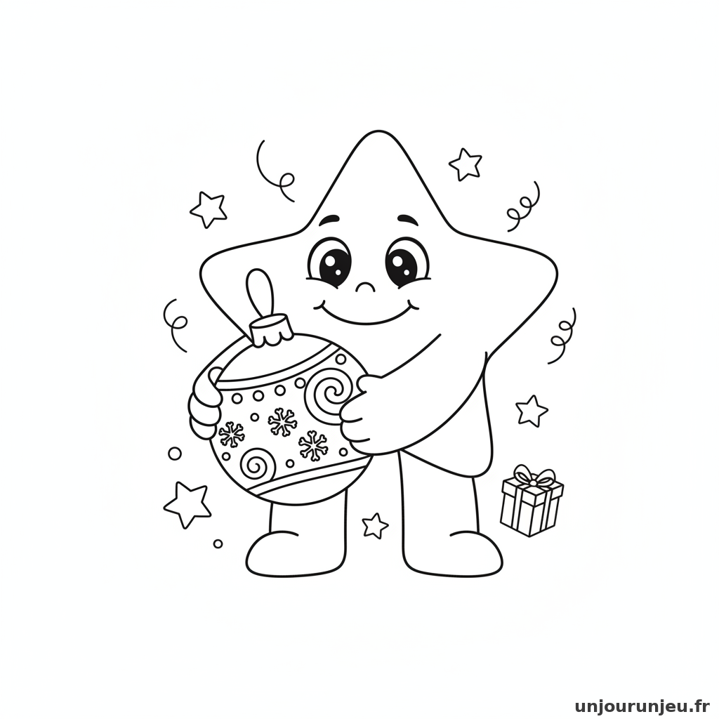 Coloriage Etoile Etoile Boule Noel 20