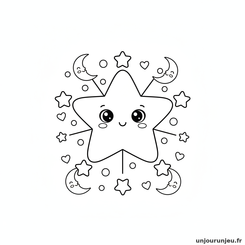 Coloriage Etoile Etoile Brillante 05