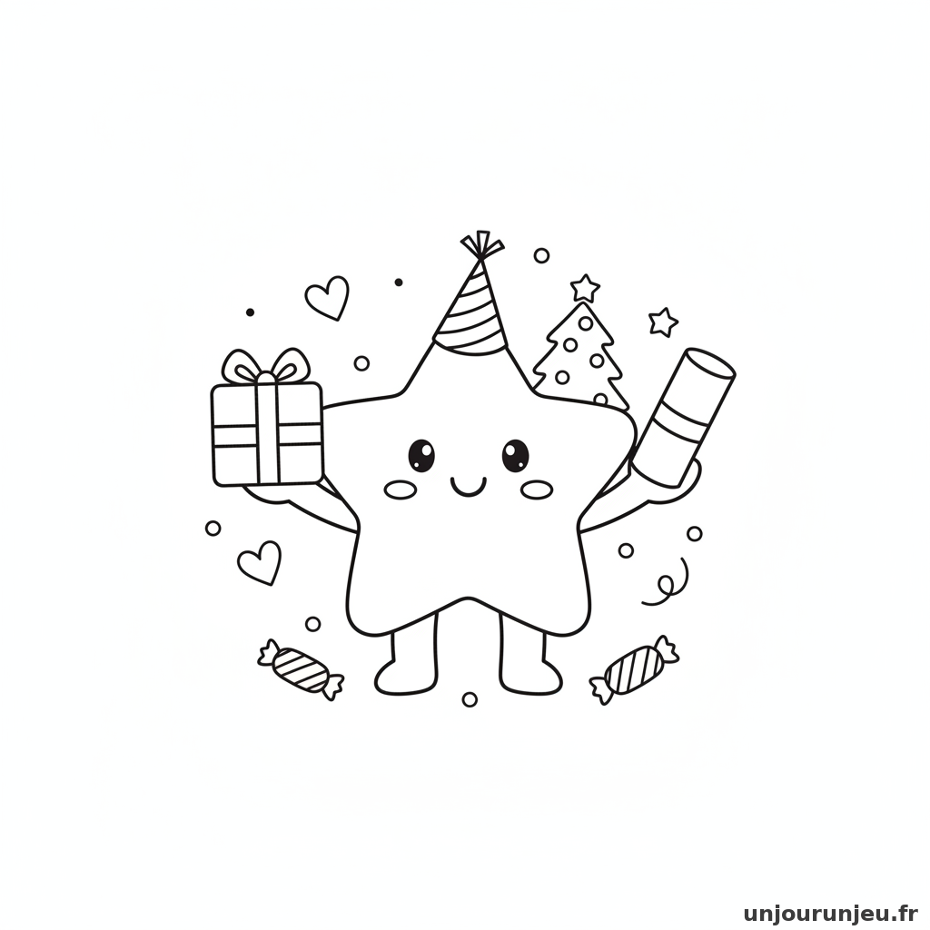 Coloriage Etoile Etoile Cadeaux 15