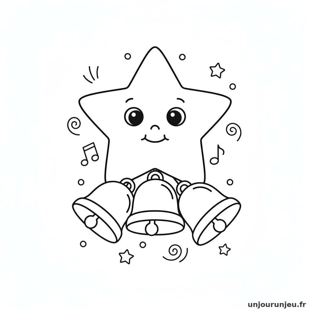Coloriage Etoile Etoile Clochettes 12