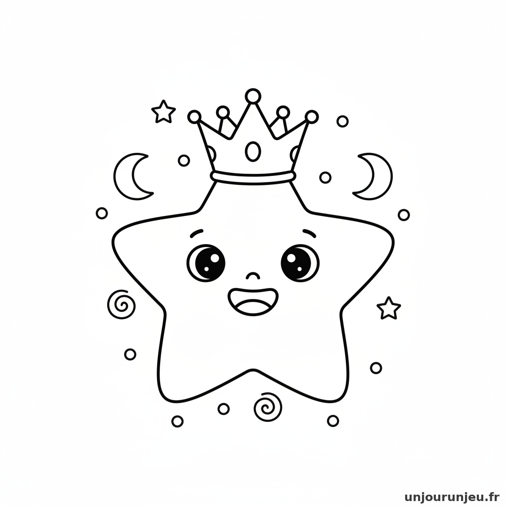 Coloriage Etoile Etoile Couronne 17