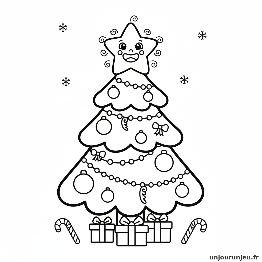 Coloriage Etoile Etoile Sapin 04