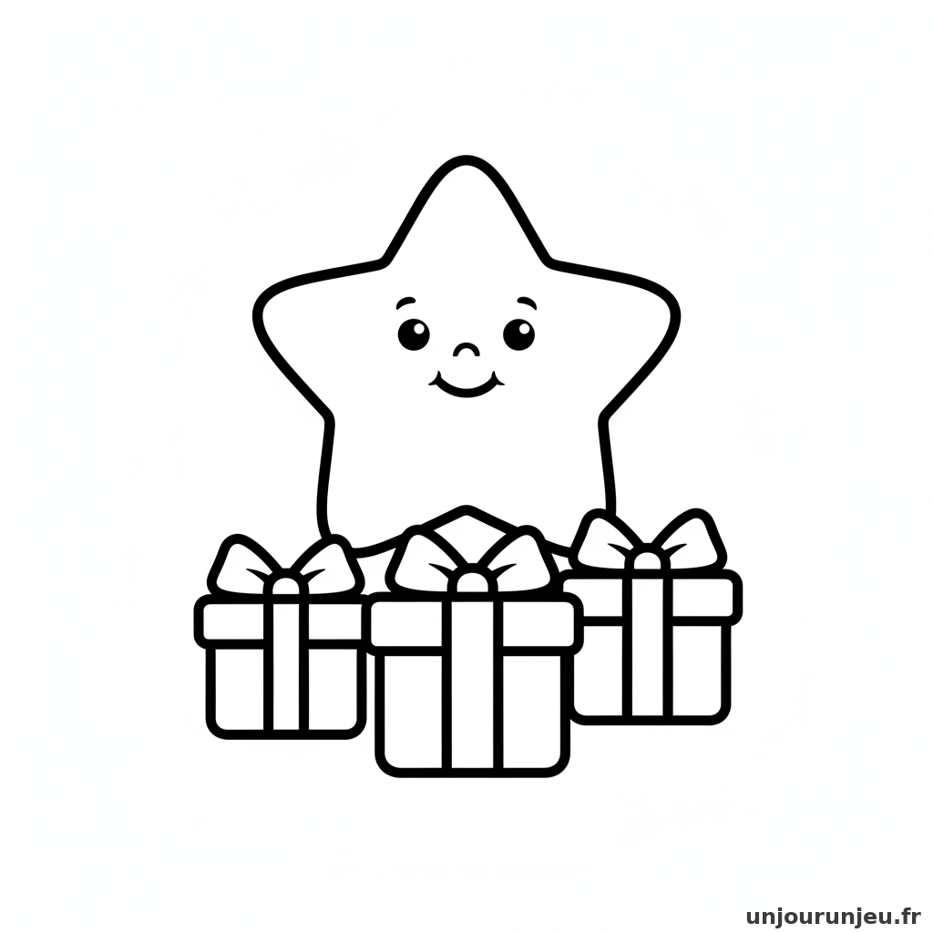 Coloriage Etoile Etoile Cadeaux 15
