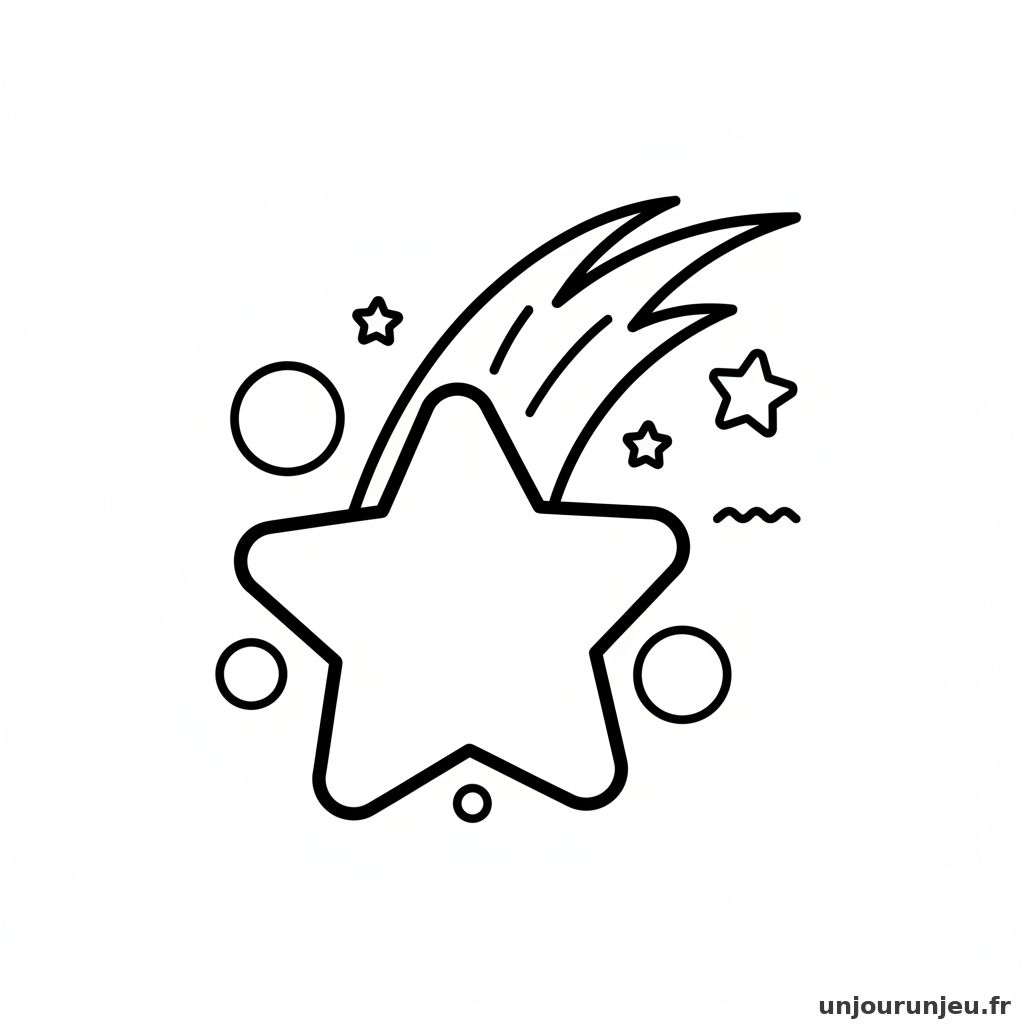 Coloriage Etoile Etoile Filante 02