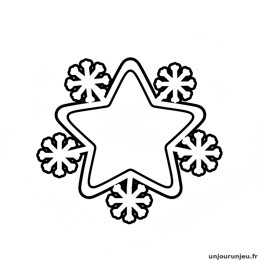 Coloriage Etoile Etoile Flocons 08