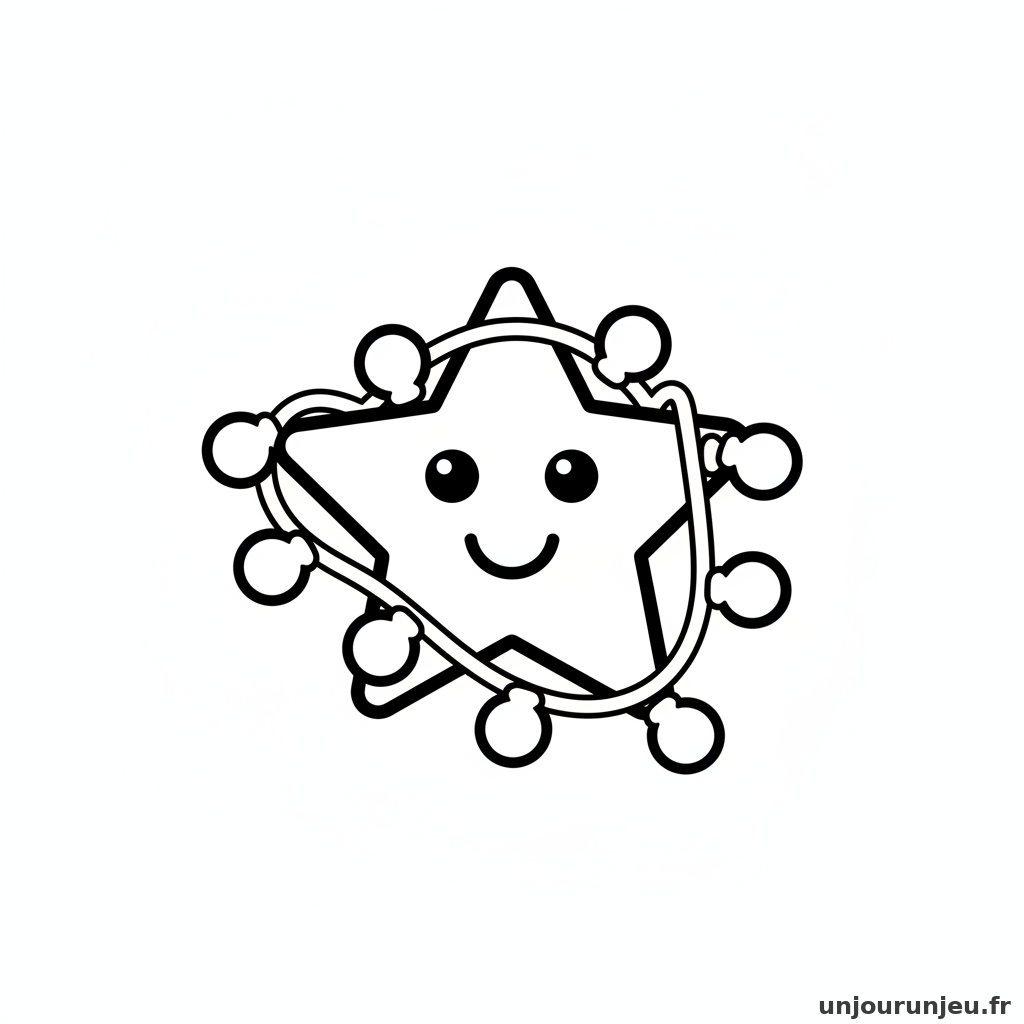 Coloriage Etoile Etoile Guirlande 03