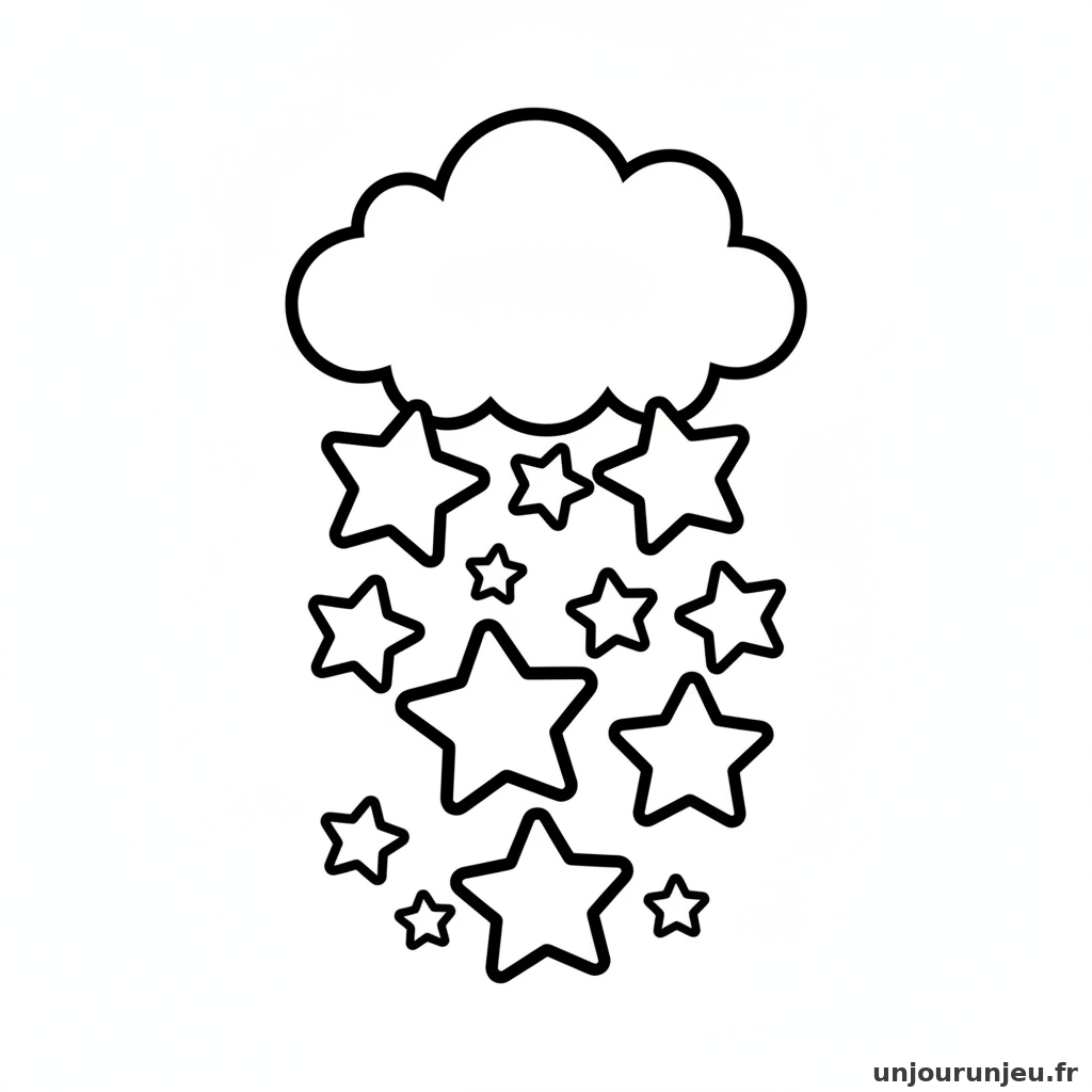 Coloriage Etoile Pluie Detoiles 19