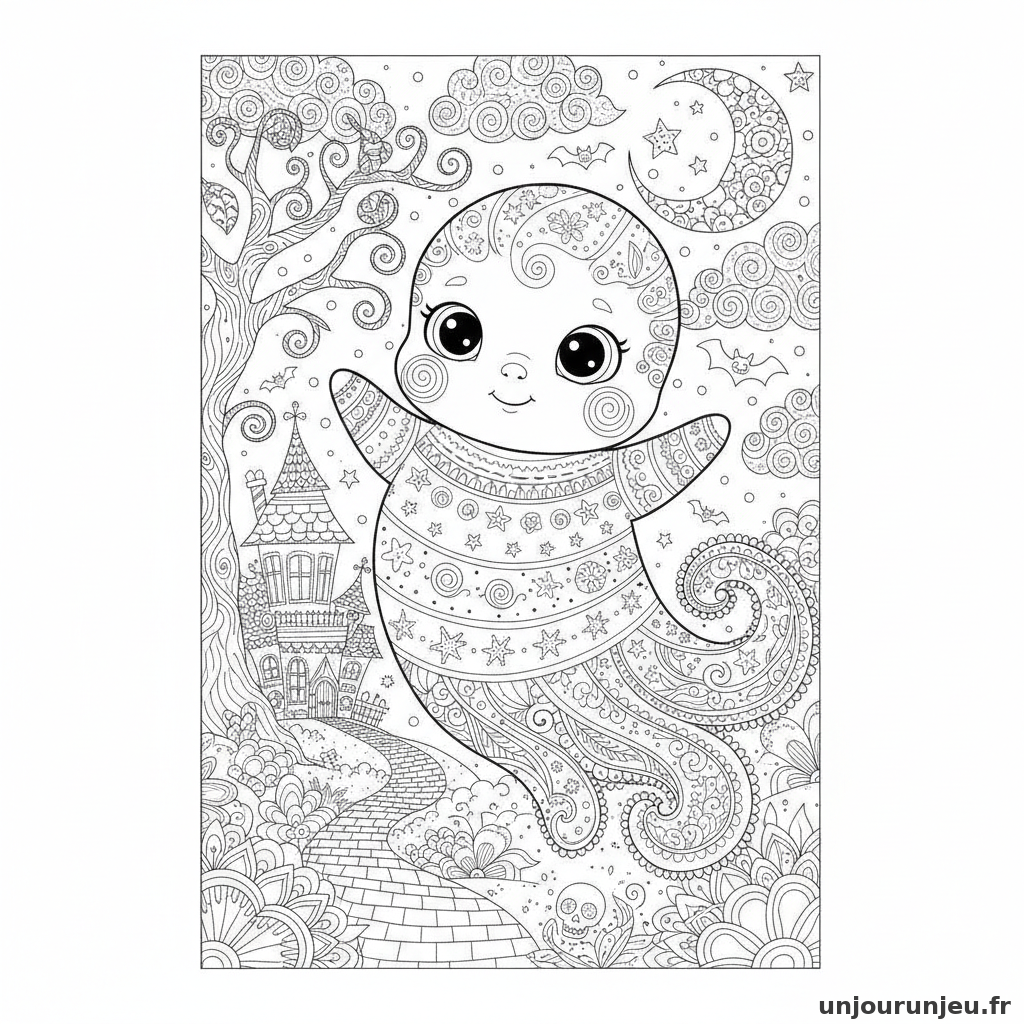 Coloriage Fantome Fantome Bebe 07