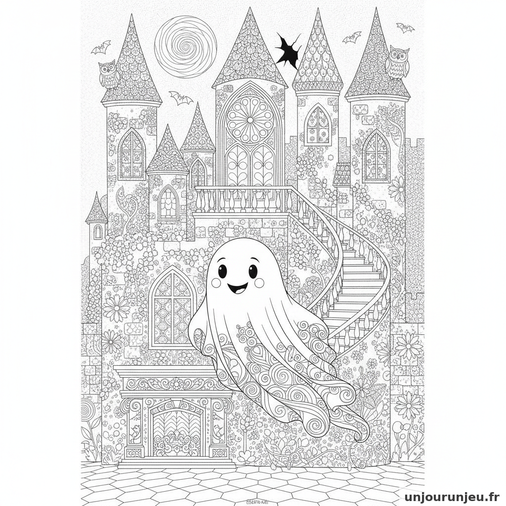 Coloriage Fantome Fantome Chateau 09