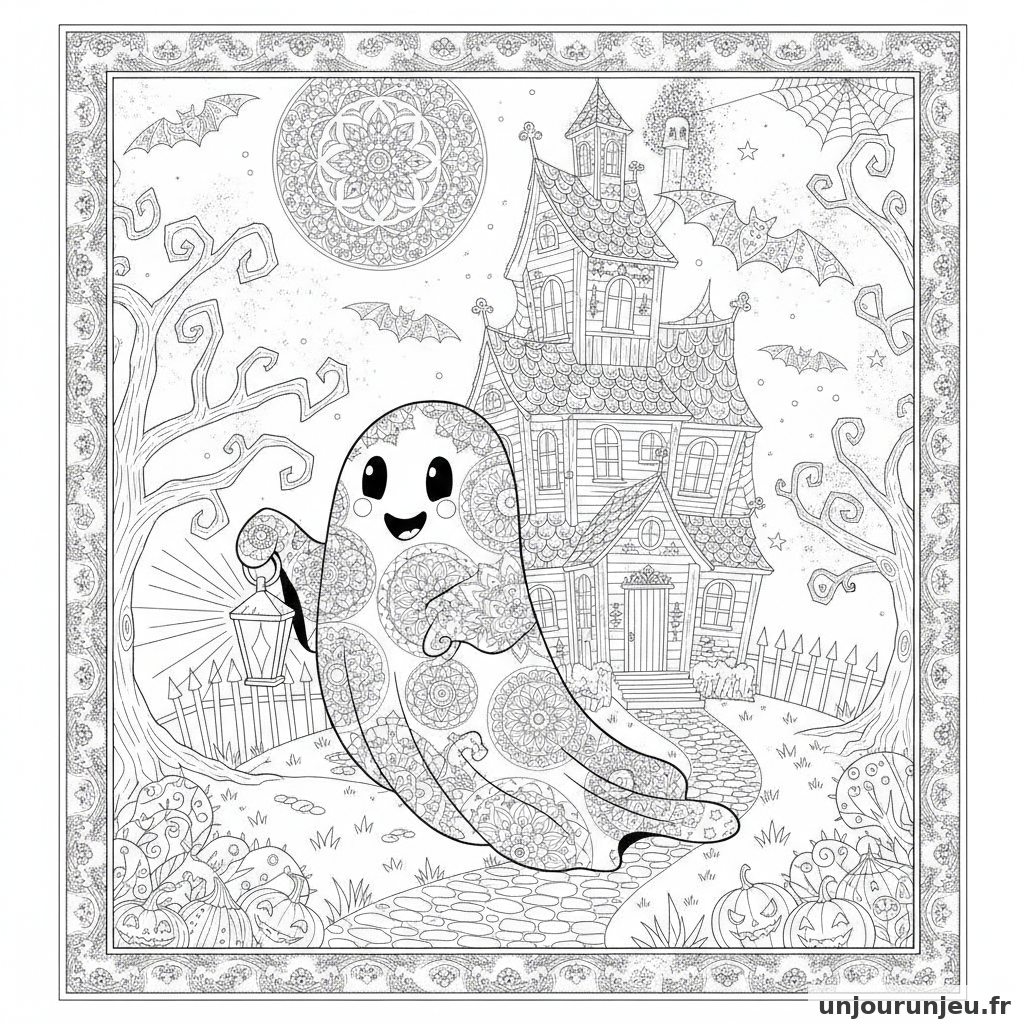 Coloriage Fantome Fantome Maison Hantee 20