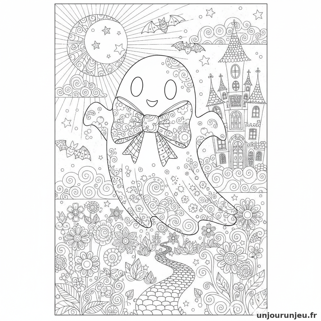 Coloriage Fantome Fantome Noeud Papillon 11