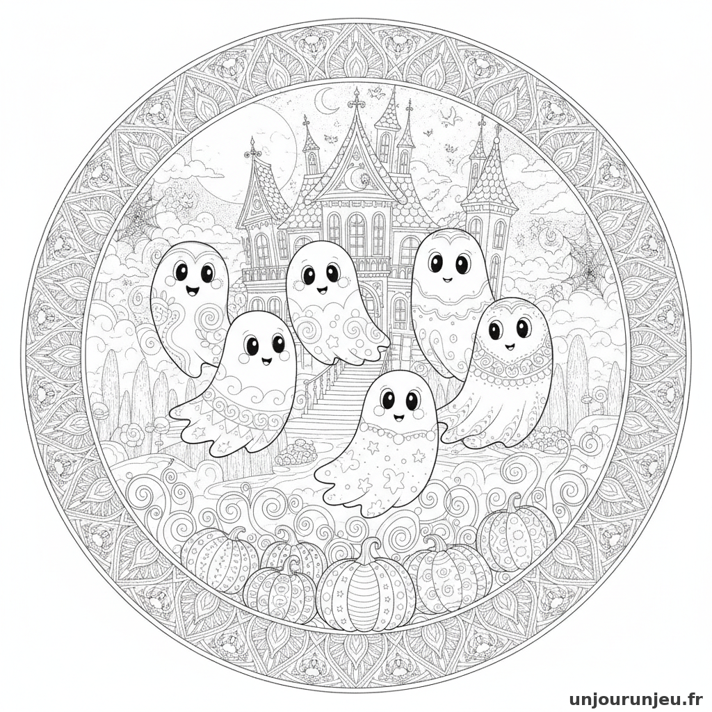 Coloriage Fantome Groupe Fantomes 19