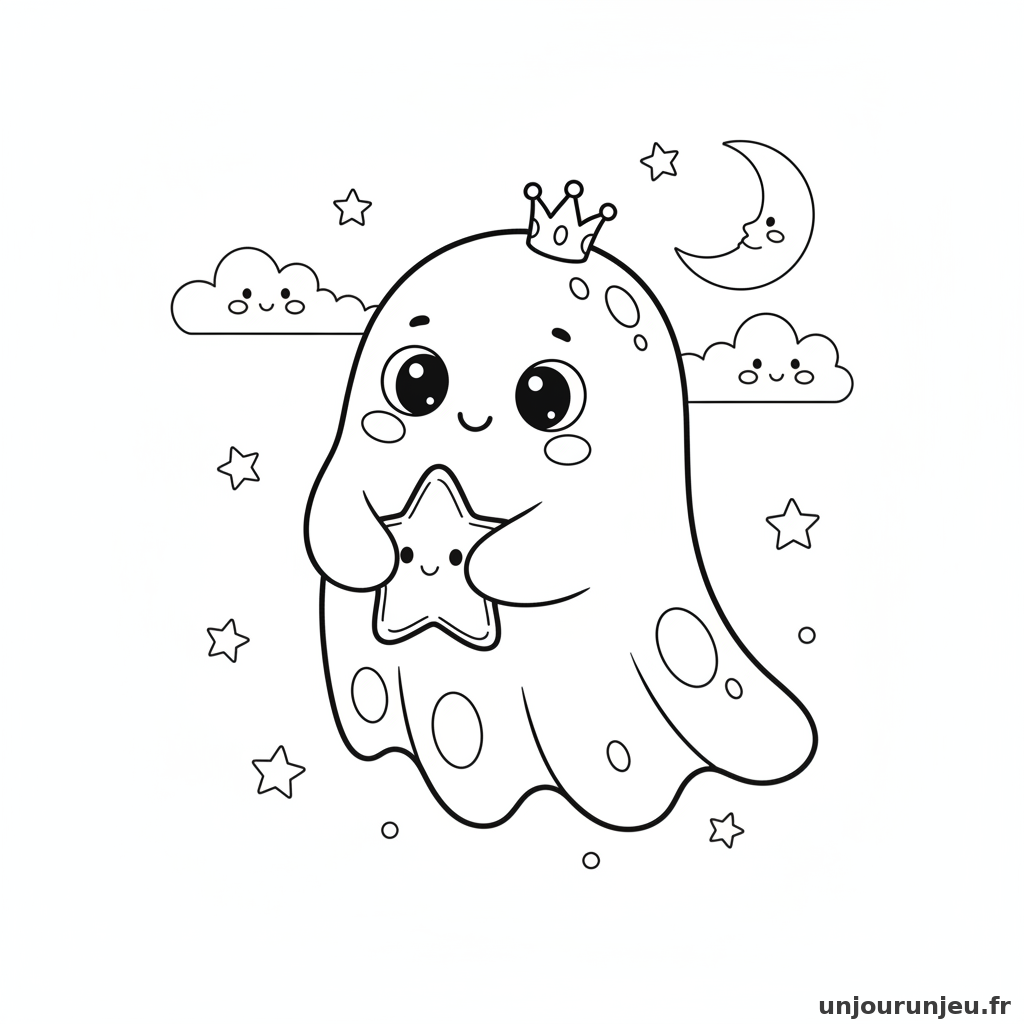 Coloriage Fantome Fantome Bebe 07