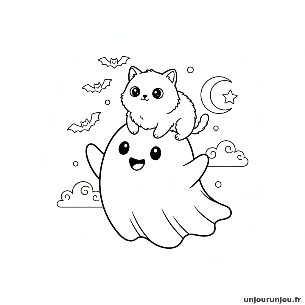 Coloriage Fantome Fantome Chat Noir 14