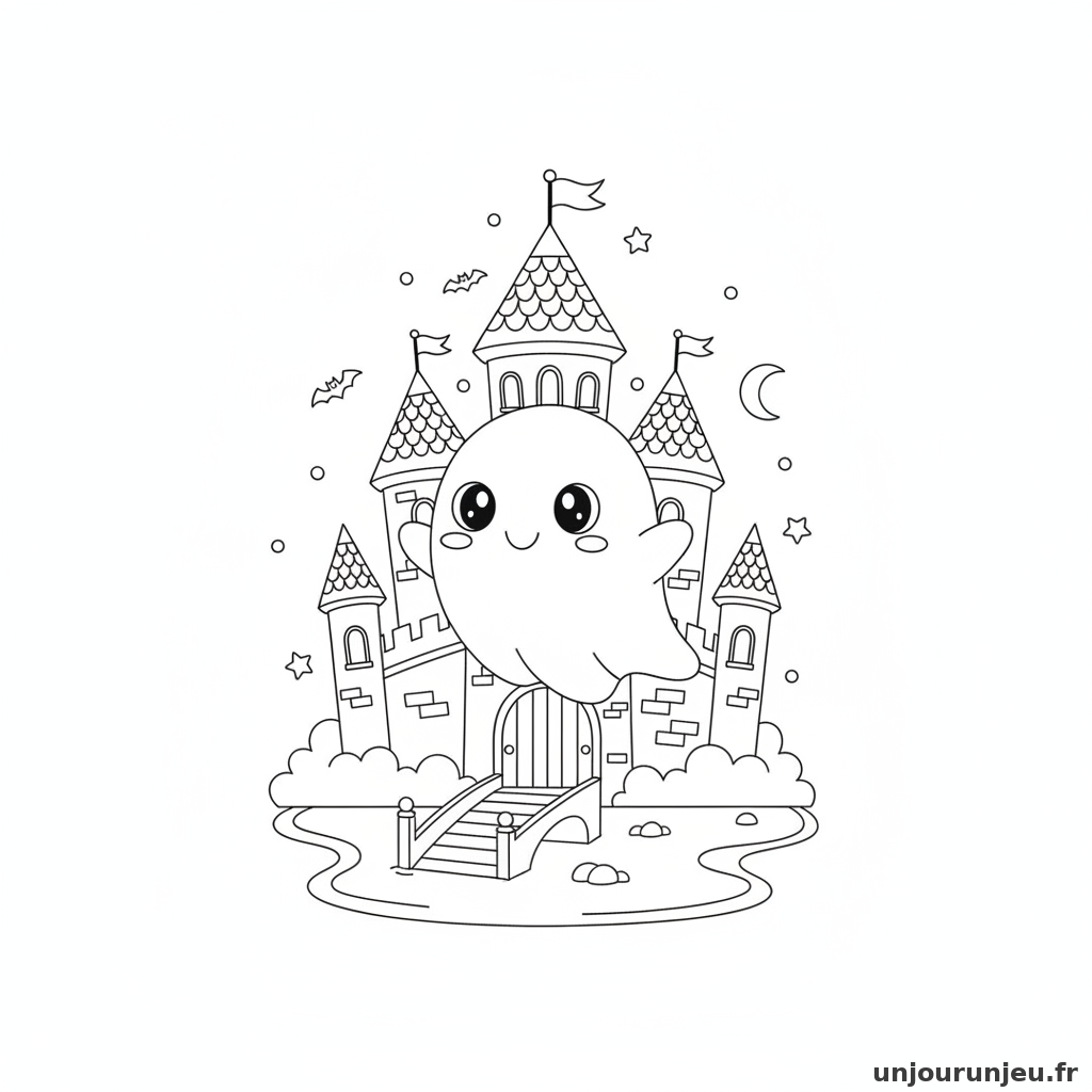Coloriage Fantome Fantome Chateau 09