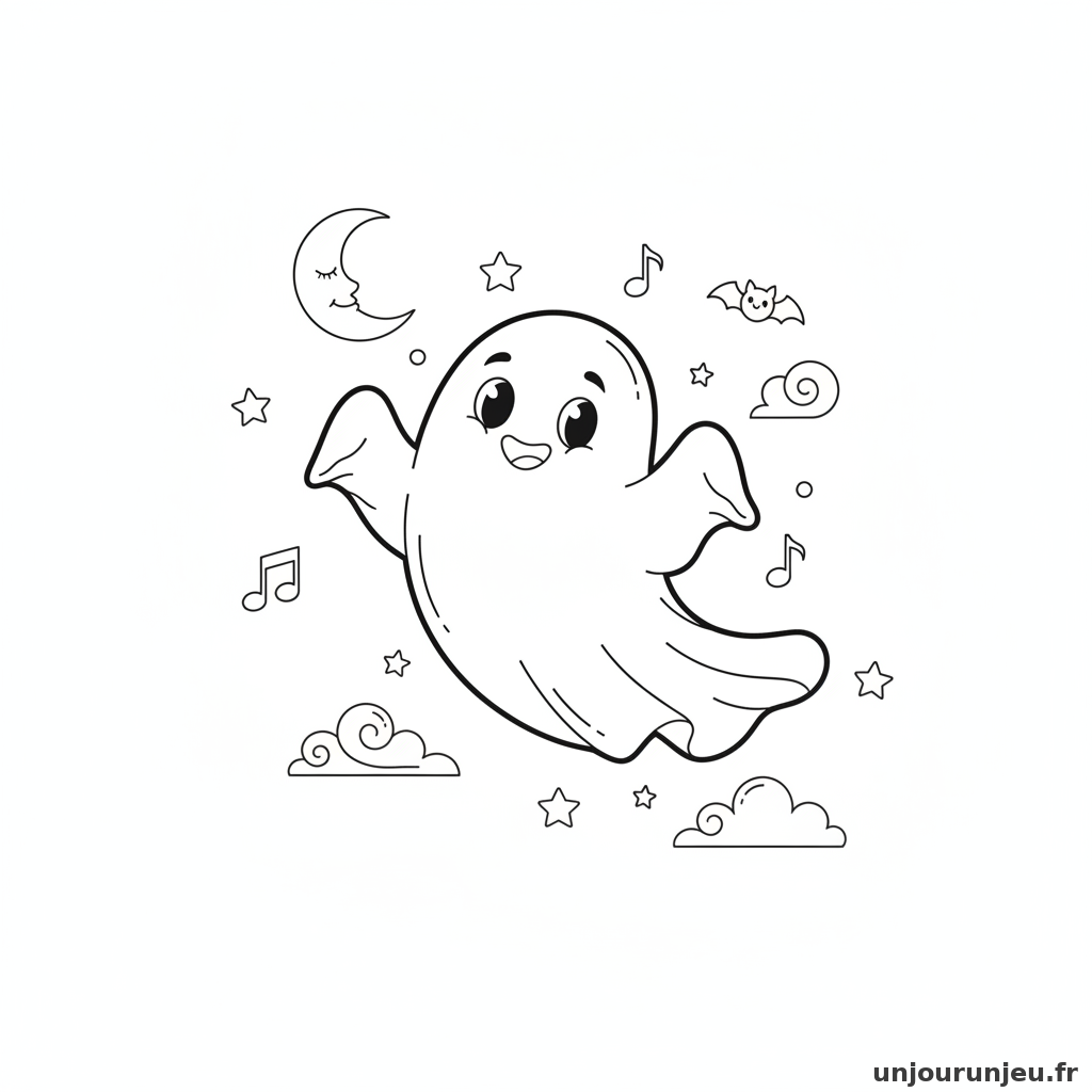 Coloriage Fantome Fantome Dansant 16