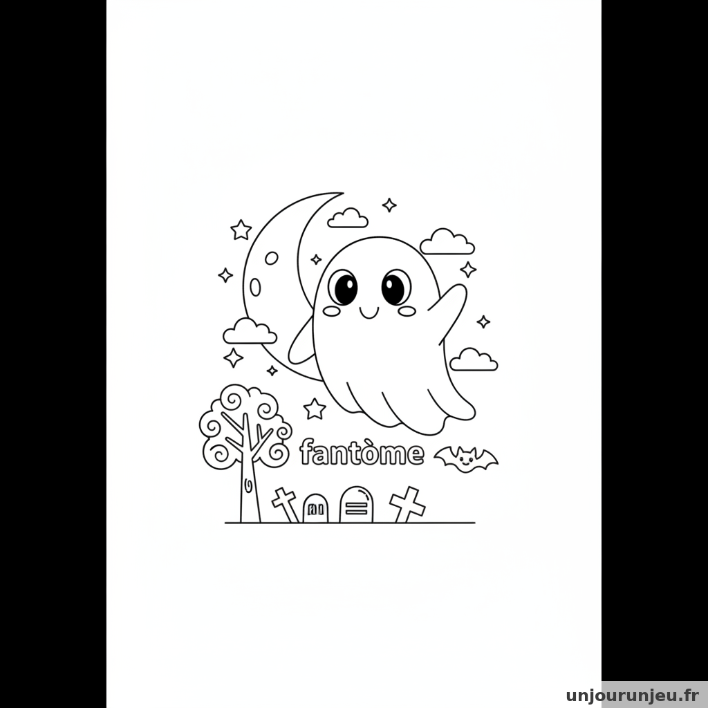 Coloriage Fantome Fantome Lune 18